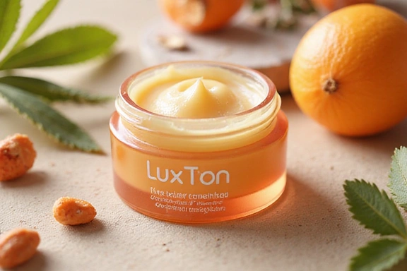 Natural face cream, glowing skin, botanical elements